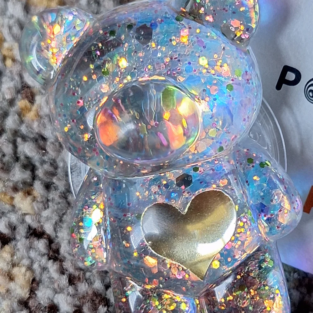 🍊Popsockets Glitter Bear PopGrip NWOT